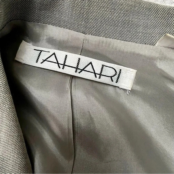 Tahari Gray Wool Blend Vintage Blazer Hidden Buttons Size 8 Classic Workwear - Picture 14 of 14